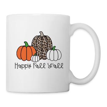Herbst Kürbis Happy Fall Y'all - Tasse - Weiß - Rechts