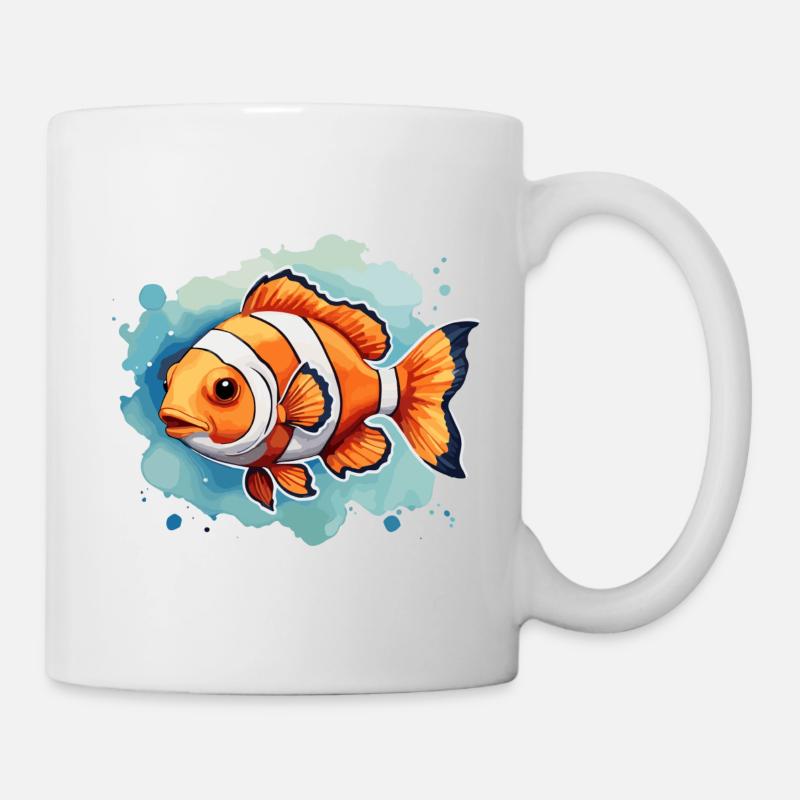 Clownfisch Bunt Im Aquarium Niedlich Niedlich Nemo - Tasse - Weiß