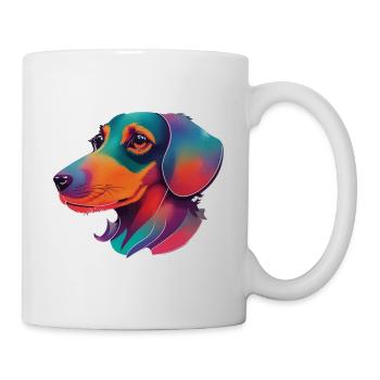 Colorful Dachshund Dogs Artwork - Mug - white - Right