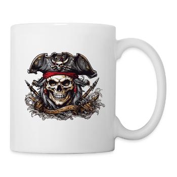 Pirate Flag Jolly Roger Skull Illustration - Mug - white - Right