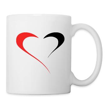 Dualité de l’Amour - Deux Faces Rouge/Noir - Mug blanc - blanc - Droite