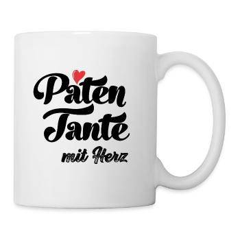 Patentante mit Herz Taufpatin Taufe - Tasse - Weiß - Rechts