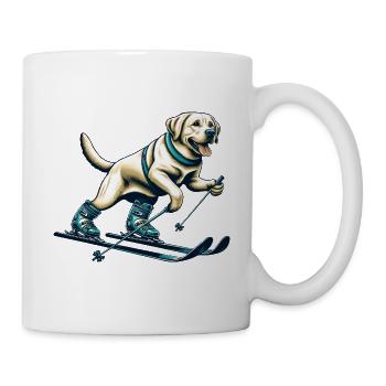 Dog Labrador Retriever Skiing Skier - Mug - white - Right