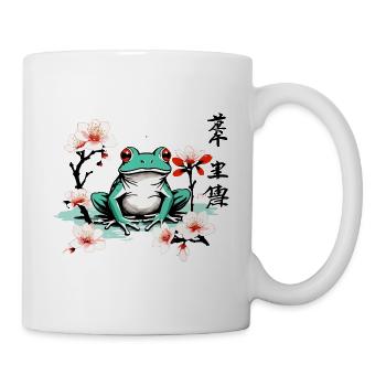 Grenouille japonaise fleurs de cerisier Vintage Art - Mug blanc - blanc - Droite