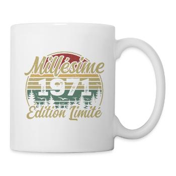 Millésime 1971 - Cadeau Pour le 53e Anniversaire - Mug blanc - blanc - Droite