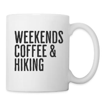 Kaffee- und Wanderwochenende Humor Wanderer - Tasse - Weiß - Rechts