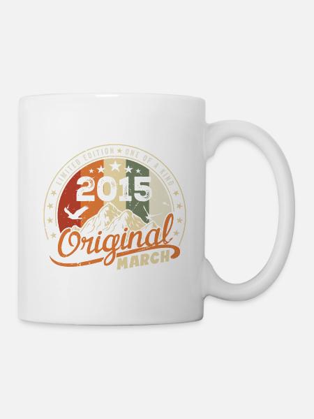 Retro März 2015 Jahrgang 2015 Geburtstagsgeschenk - Tasse - Weiß