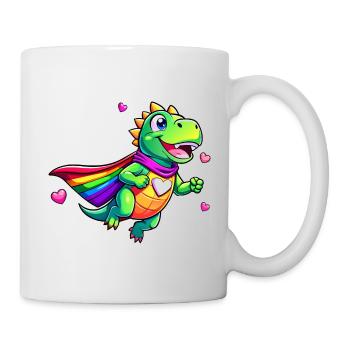Dino super-héros - Mug blanc - blanc - Droite