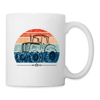 Tracteur vintage - Mug blanc - blanc - Droite