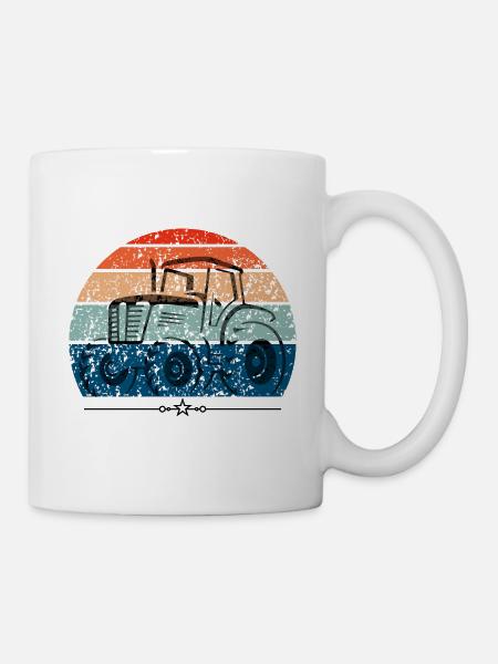 Tracteur vintage - Mug blanc - blanc
