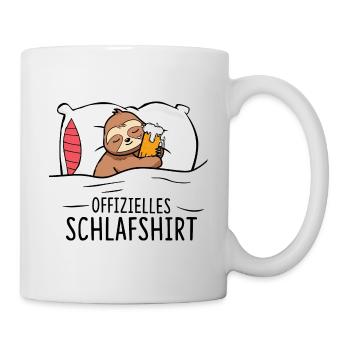 Offizielles Schlafshirt Faultier mit Bier - Tasse - Weiß - Rechts
