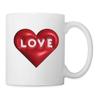 Love 3D rouge - Mug blanc - blanc - Droite