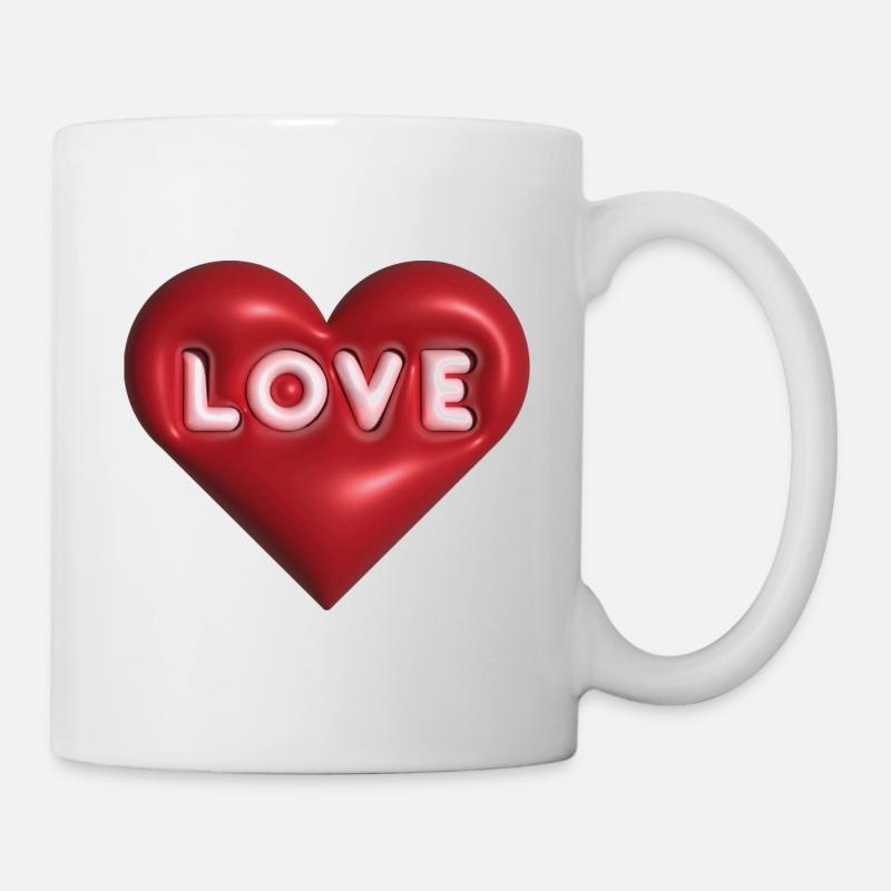 Love 3D rouge - Mug blanc - blanc