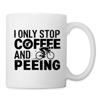 I Only Stop for Coffee and Peeing Radfahrer - Tasse - Weiß - Rechts