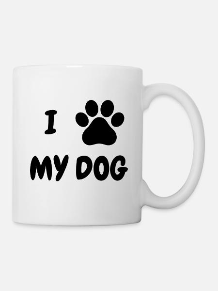 Dog Love - Tasse - Weiß