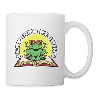 Leap Into Reading Cute Frog Bookworm Love To Read - Mug - white - Right