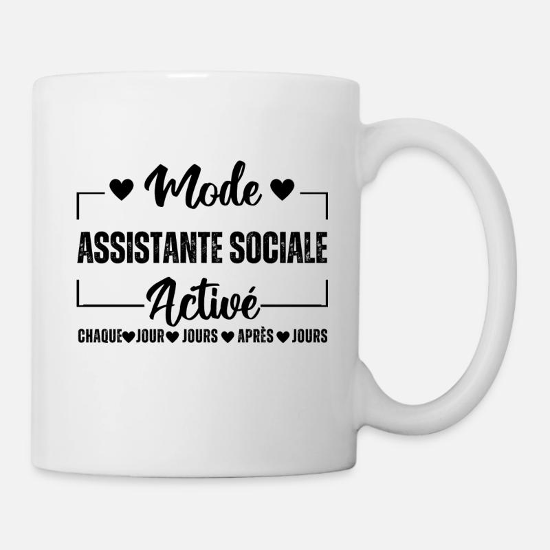 Mode assistante sociale activé humour cadeau - Mug blanc - blanc