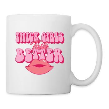 Les filles épaisses ont meilleur goût potelé grandes filles curvy - Mug blanc - blanc - Droite