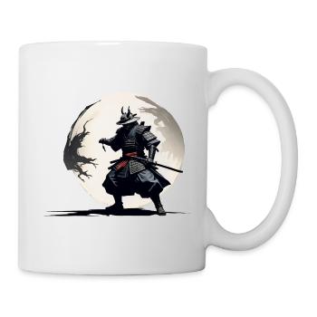 Samurai Krieger im Vollmond - Tasse - Weiß - Rechts