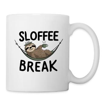 Kaffeepause Faultier Kaffee-Liebhaber Spaß - Tasse - Weiß - Rechts