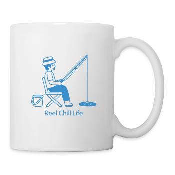 Reel Chill Life Fishing Pun Blue - Mug - white - Right
