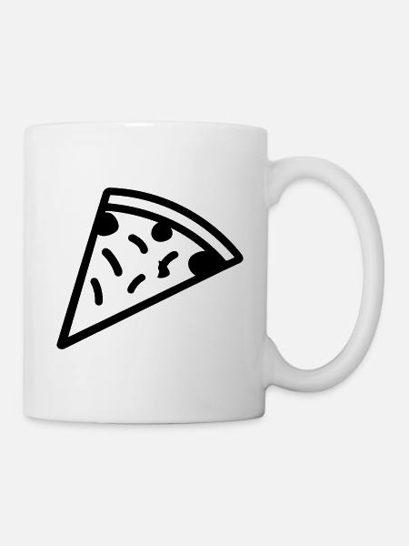 Pizzastück - Tasse - Weiß