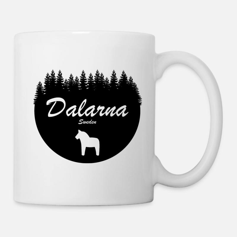 Dalarna Dalapferd Schweden Urlaub Aufkleber Norden - Mugg - vit