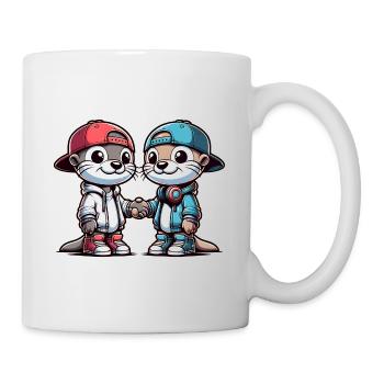 Two Cute Otter Buddies Buddies Forever - Mug - white - Right