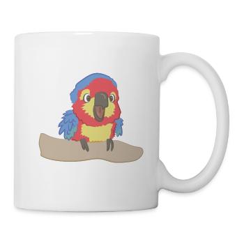Perroquet effronté comme illustration - Mug blanc - blanc - Droite