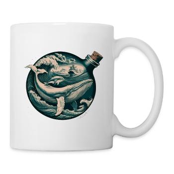 Nautisches Abenteuer Ozean Wellen und Wale - Tasse - Weiß - Rechts