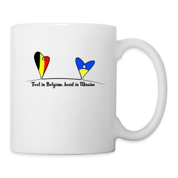Feet in Belgium, heart in Ukraine - Mug - white - Right