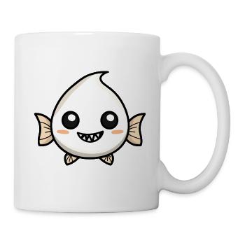 Piranha Fische Halloween Lustig Geist - Tasse - Weiß - Rechts