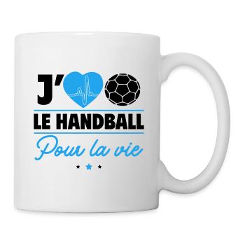 J’aime le handball pour la vie, c’est ma passion ! - Mug blanc - blanc - Droite