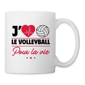 Volleyball pour la vie – Pour les vrais fans ! - Mug blanc - blanc - Droite