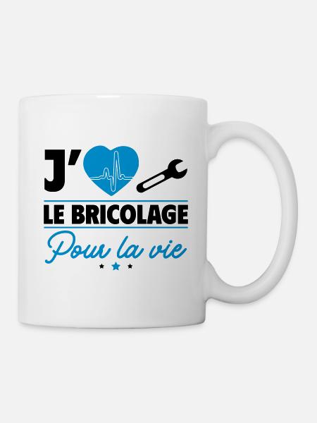 J'aime le bricolage, bricoleur, bricoleuse - Mug blanc - blanc
