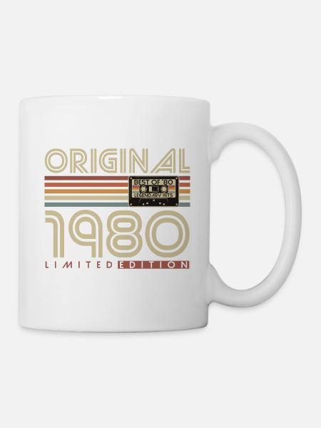 Original 1980 Jahrgang Vintage Geburtstag Retro - Tasse - Weiß