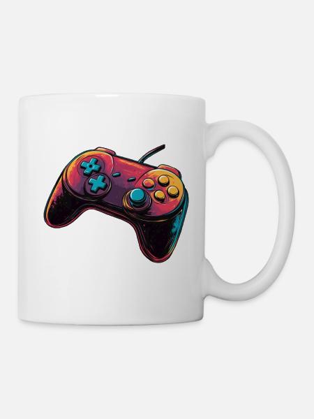 Logo manette de jeu, gamepad, joueur de console - Mug blanc - blanc