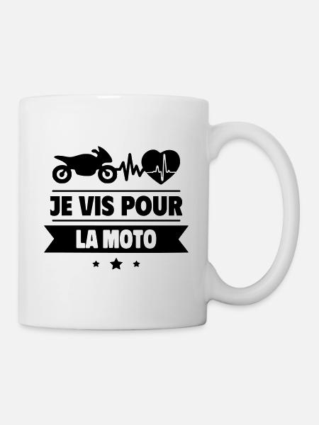 je vis pour la moto Moto, Cadeau Motard - Mug blanc - blanc