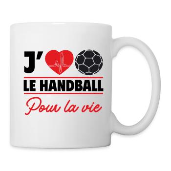 j aime le handball pour la vie,Handball - Mug blanc - blanc - Droite