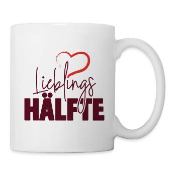 Lieblingshälfte mit Herz - Tasse - Weiß - Rechts
