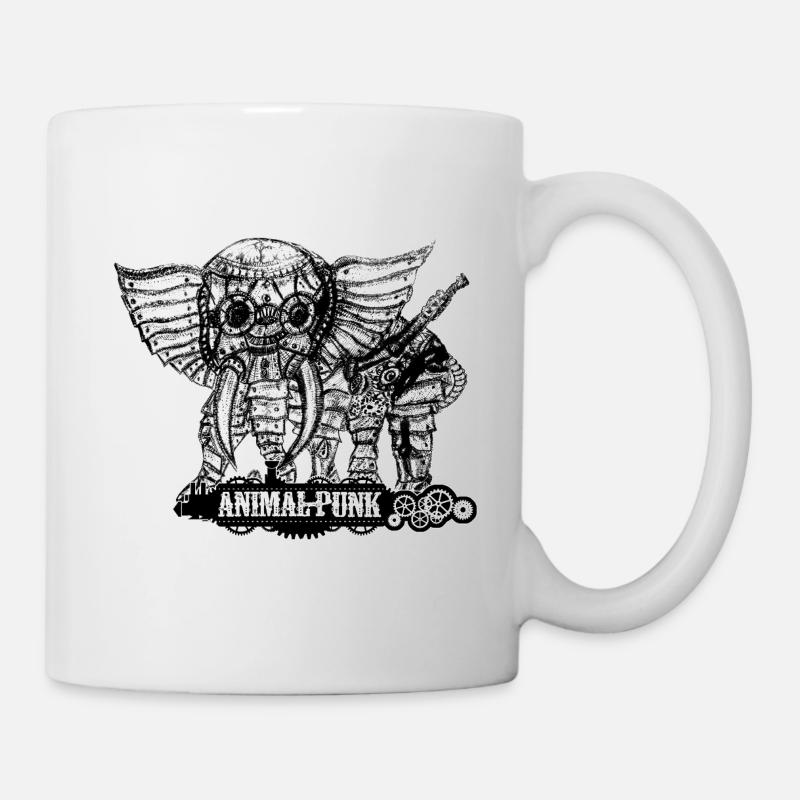 Mr. Elefant TierPunk SteamPunk - Tasse - Weiß