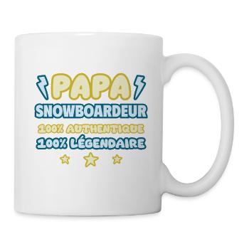 Papa snowboardeur,fête des pères,Snowboard,Humour - Mug blanc - blanc - Droite