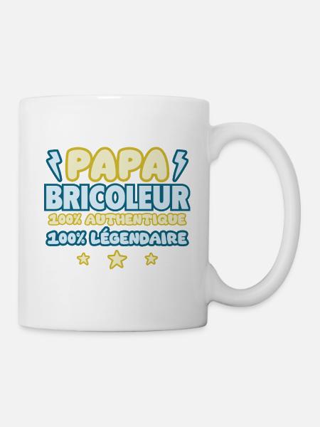 Papa bricoleur,fête des pères,bricolage,Humour - Mug blanc - blanc