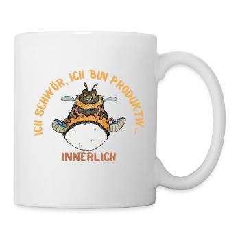 Ich schwör, ich bin Produktiv - Innerlich - Tasse - Weiß - Rechts