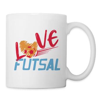 Amour Futsal Coeur Ballon Soccer en salle Passion - Mug blanc - blanc - Droite