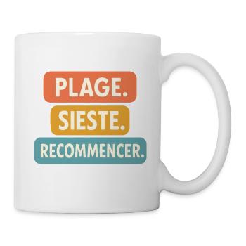 Motif été "Plage Sieste." Cadeau vacance Tenue été - Mug blanc - blanc - Droite