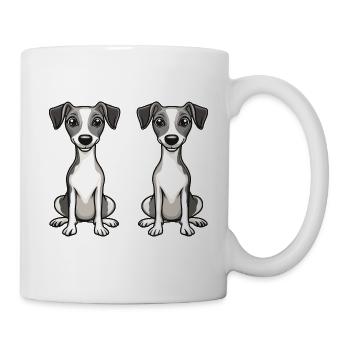 Whippet Hund Comic - Tasse - Weiß - Rechts