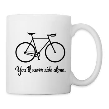 Fahrrad bike Radfahren Radeln Single speed Sattel - Tasse - Weiß - Rechts