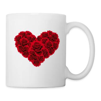 Rosen Liebesherz Herz Liebe rot - Tasse - Weiß - Rechts