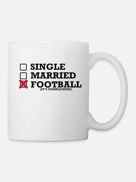 Single - Married - Football - Mug - white